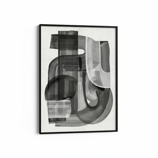 Shifting Shadows | Abstract | Black & White Canvas Painting for Wall | Wall Decor | Wall Painting