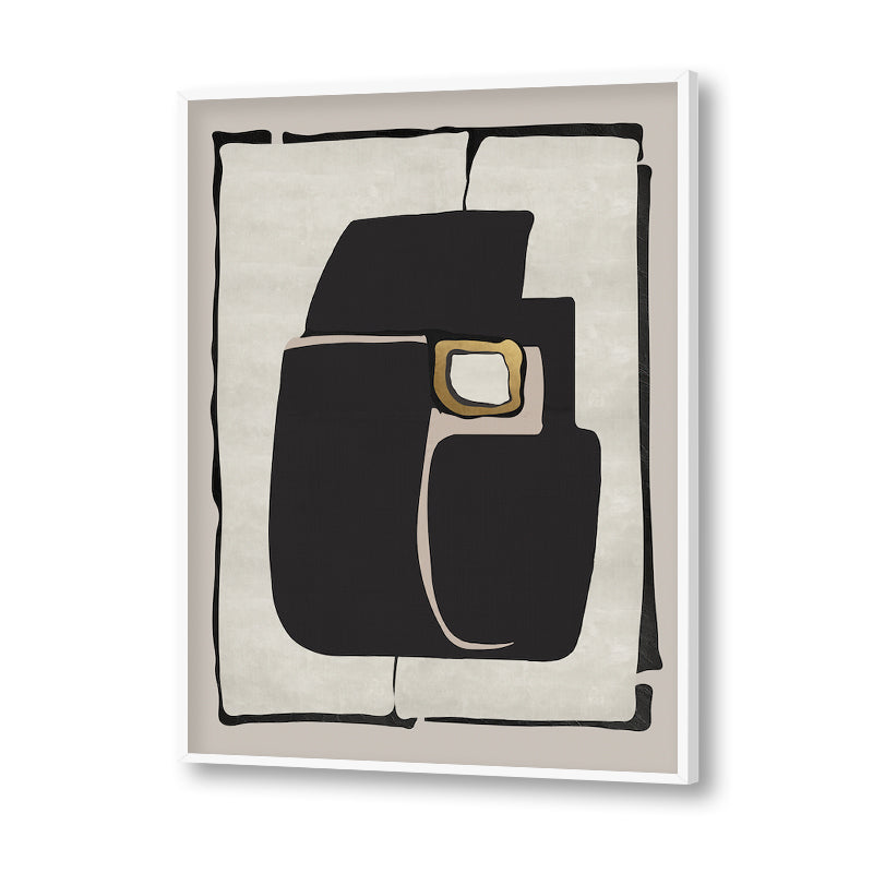 Abstract Forms | Black & White Wall Artwork | Abstract Canvas Painting for Wall | Wall Decor | Wall Painting