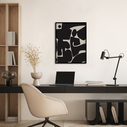 Mod Pods 1 Black and White Wall Artwork | Scandinavian Canvas Painting for Wall | Wall Decor | Wall Painting for Living Room | Bedroom