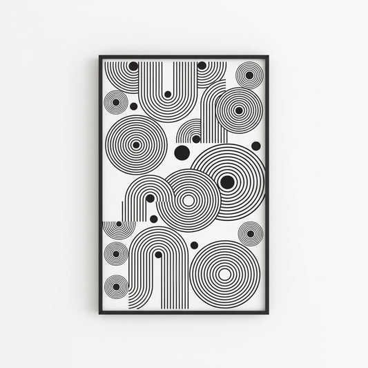 Mystic Swirls | Black and White | Abstract Canvas Painting for Wall | Wall Decor | Wall Painting