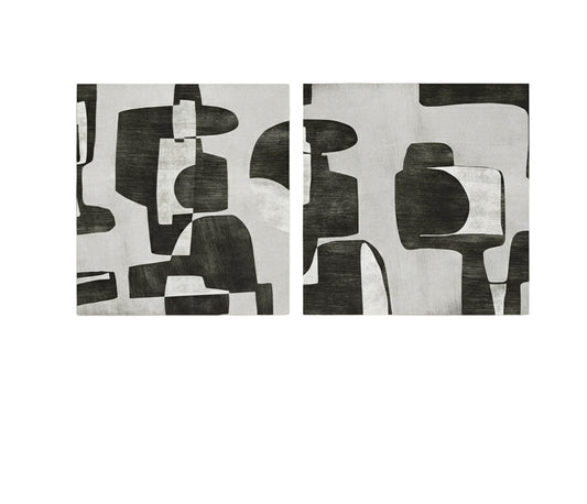 Shadows & Echoes Set of 2 | Abstract Canvas Painting for Wall | Wall Decor | Wall Artwork