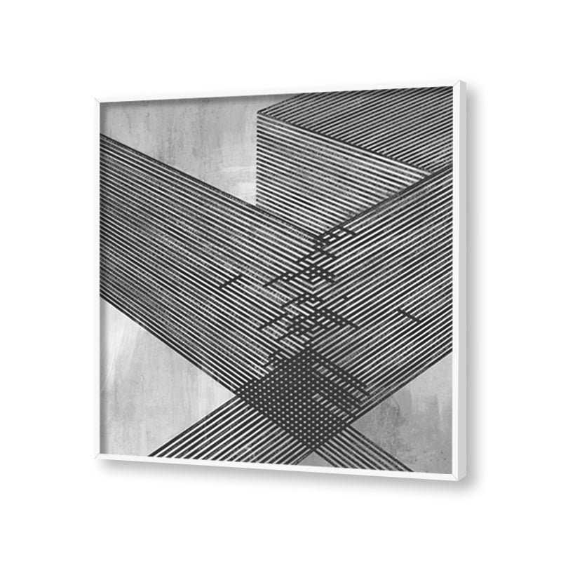 Structured Serenity-1 | Black & White Wall Artwork | Abstract Canvas Painting for Wall | Wall Decor | Wall Painting