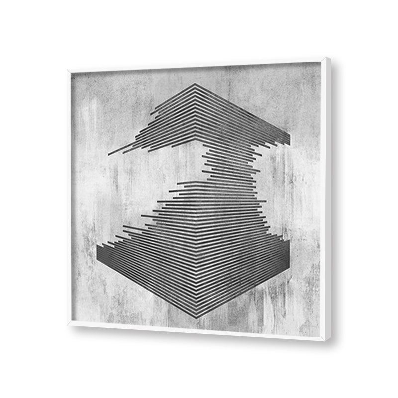 Structured Serenity-2 | Black & White Wall Artwork | Abstract Canvas Painting for Wall | Wall Decor | Wall Painting