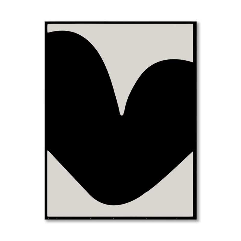 Blob 2 Black and White Artwork Canvas Print