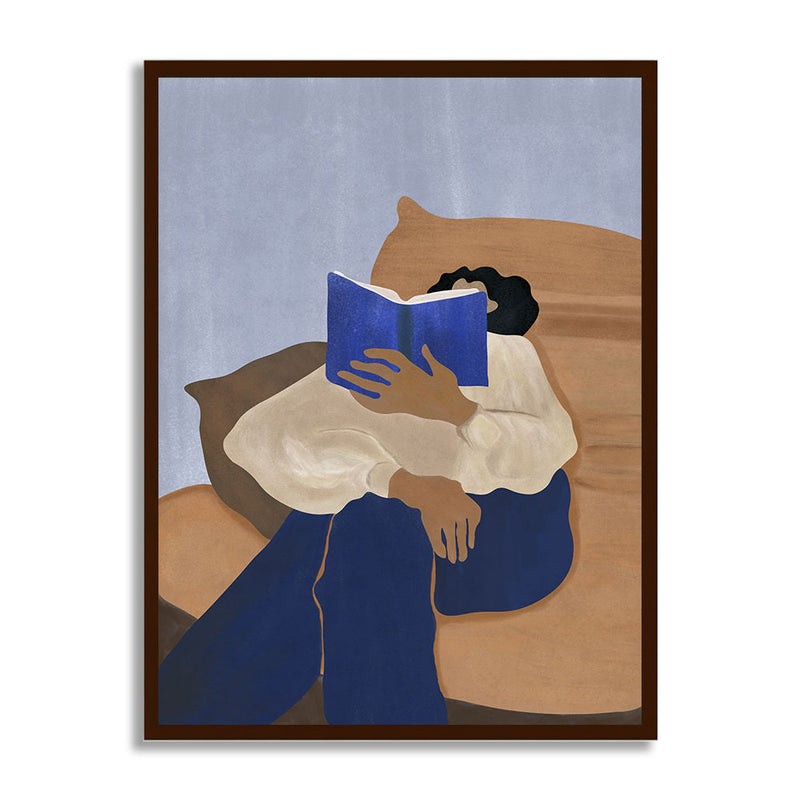 Book Worm 1 Scandinavian Canvas Wall Art Print