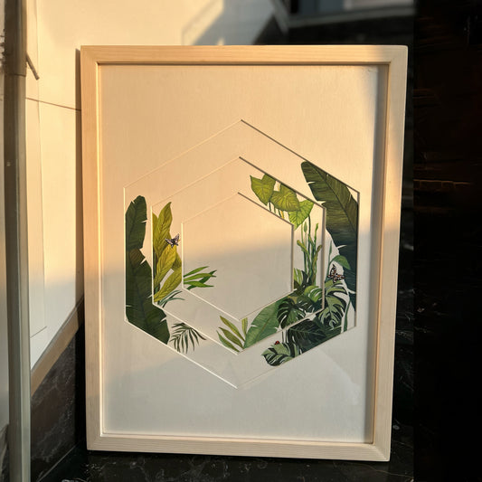 Botanical Hives 2 Hand Painted Wall Art for Home Decor| Canvas Painting Artwork for Wall | Wall Decor | Wall Painting for Cafe, Restaurant, Living Room, Home Decor