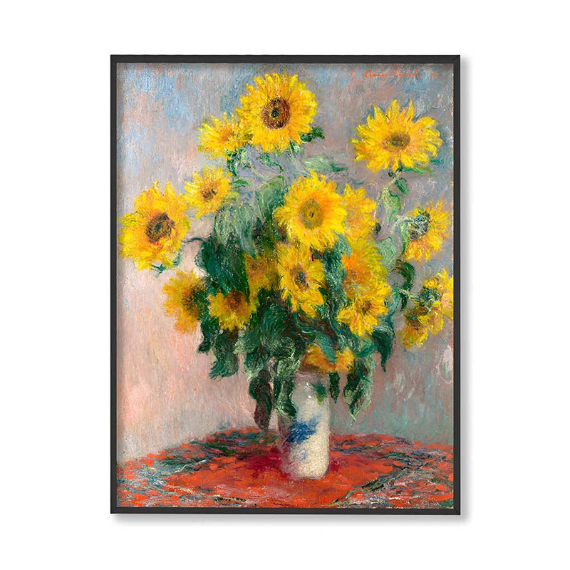 Bouquet of Sunflowers by Claude Monet Famous Painting Artwork Canvas Print