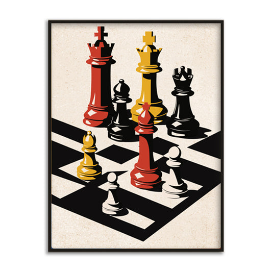 Checkmate Strategy — Modern Chess Art Print | Pop Canvas Painting for Wall