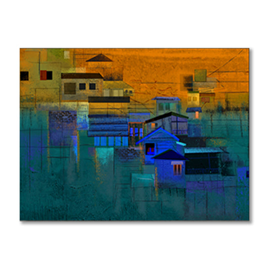 Cityscape Wall Art | Abstract Canvas Painting for Wall | Wall Decor | Wall Painting