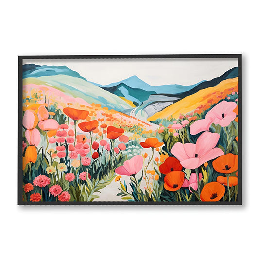 Flower Valley Nature Artwork Canvas Print for Wall