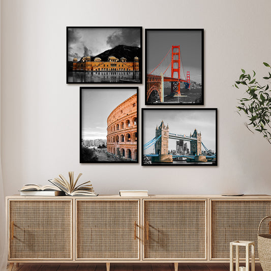 Majestic Monuments Canvas Painting Gallery Wall Art for Home Decor