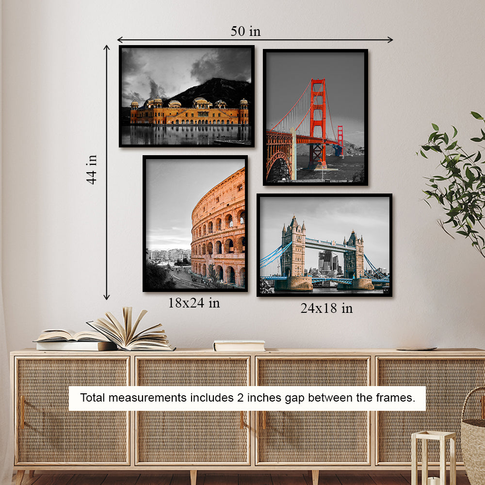 Majestic Monuments Canvas Painting Gallery Wall Art for Home Decor