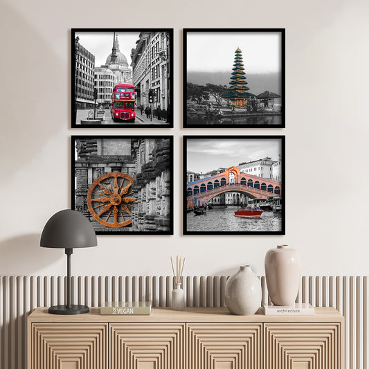 Cityscape Pop Canvas Painting Gallery Wall Art for Home Decor
