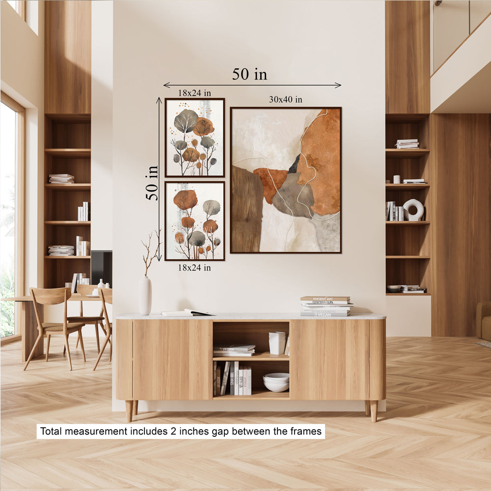 Sepia and Sands Gallery Wall Wall Art for Home Decor| Canvas Painting for Wall Art | Wall Decor | Wall Painting for Cafe, Restaurant, Living Room, Home Decor