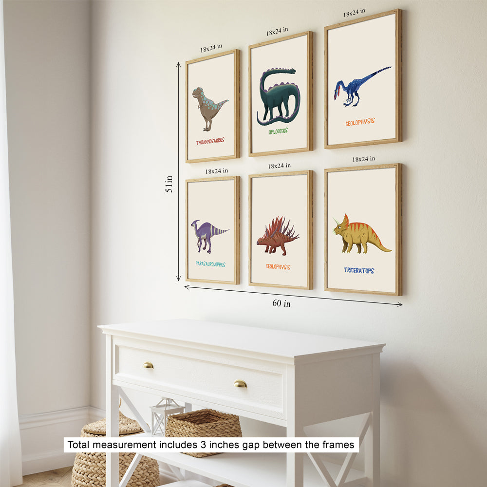 Out of the Jurassic World Gallery Wall Wall Art for Home Decor| Canvas Painting for Wall Art | Wall Decor | Wall Painting for Cafe, Restaurant, Living Room, Home Decor