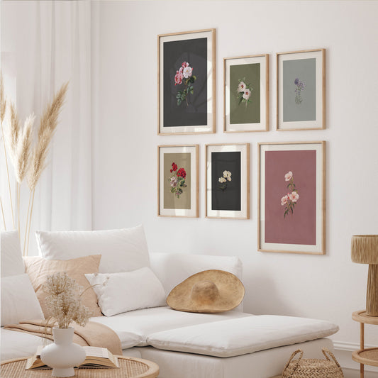 Feminine Florals Gallery Wall Wall Art for Home Decor| Canvas Painting for Wall Art | Wall Decor | Wall Painting for Cafe, Restaurant, Living Room, Home Decor