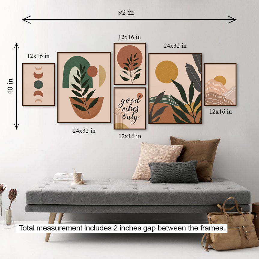 Bold and Boho Gallery Wall Wall Art for Home Decor| Canvas Painting for Wall Art | Wall Decor | Wall Painting for Cafe, Restaurant, Living Room, Home Decor