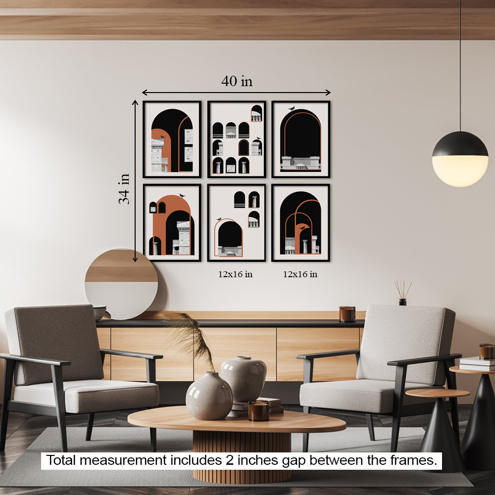 Arches and Arcades Gallery Wall Wall Art for Home Decor| Canvas Painting for Wall Art | Wall Decor | Wall Painting for Cafe, Restaurant, Living Room, Home Decor