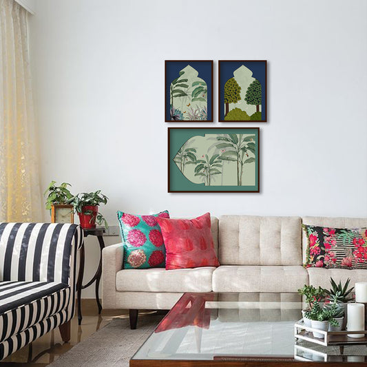 Mughal Gardens Gallery Wall Wall Art for Home Decor| Canvas Painting for Wall Art | Wall Decor | Wall Painting for Cafe, Restaurant, Living Room, Home Decor