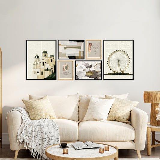 Nomadic Neutrals Gallery Wall Wall Art for Home Decor| Canvas Painting for Wall Art | Wall Decor | Wall Painting for Cafe, Restaurant, Living Room, Home Decor