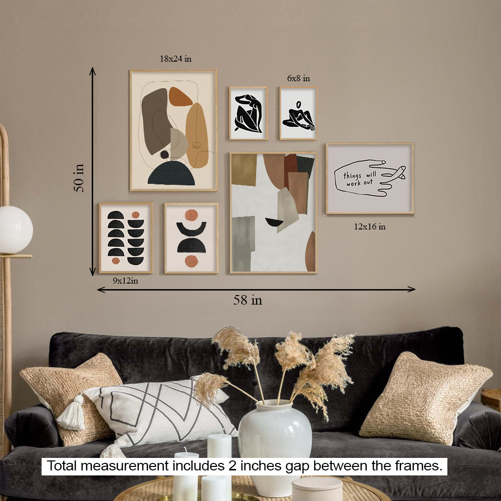 Abstract Expressions Gallery Wall Wall Art for Home Decor| Canvas Painting for Wall Art | Wall Decor | Wall Painting for Cafe, Restaurant, Living Room, Home Decor