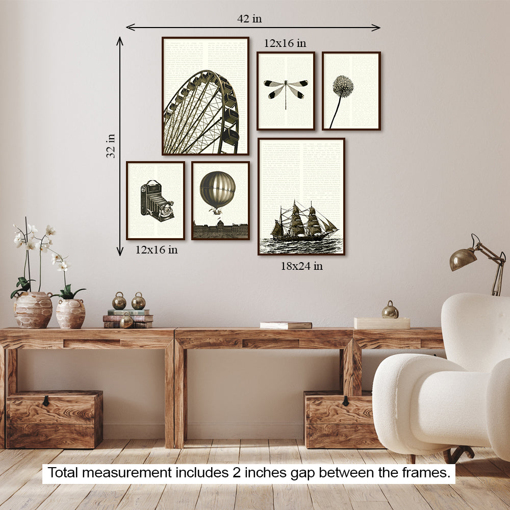 Vintage Vibes Canvas Painting Gallery Wall Art