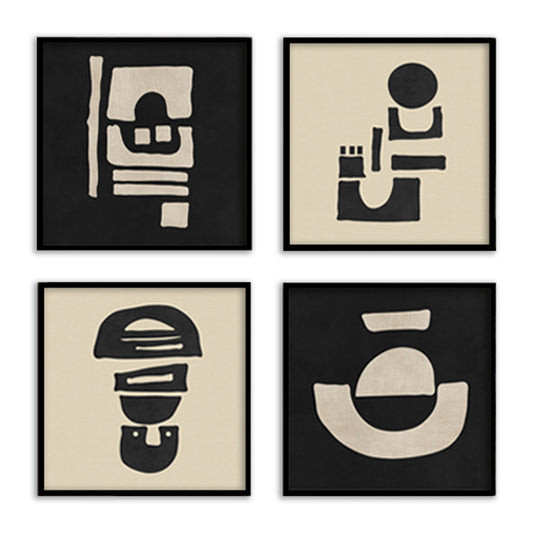 Geometric Patches Canvas Painting Gallery Wall Art for Home Decor