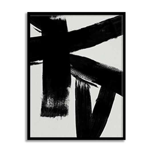 Jagged Edges 1 Wall Art | Black and White Wall Artwork | Abstract Canvas Painting for Wall | Wall Decor | Wall Painting
