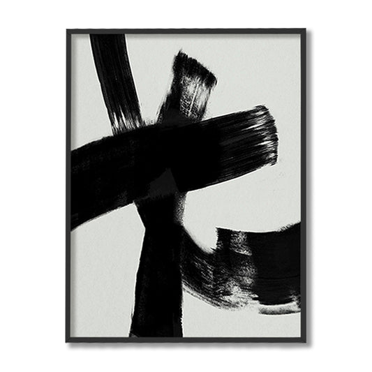 Jagged Edges 3 Wall Art | Black and White Wall Artwork | Abstract Canvas Painting for Wall | Wall Decor | Wall Painting