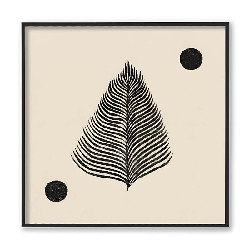 Leaf 1 Black and White Artwork Canvas Print
