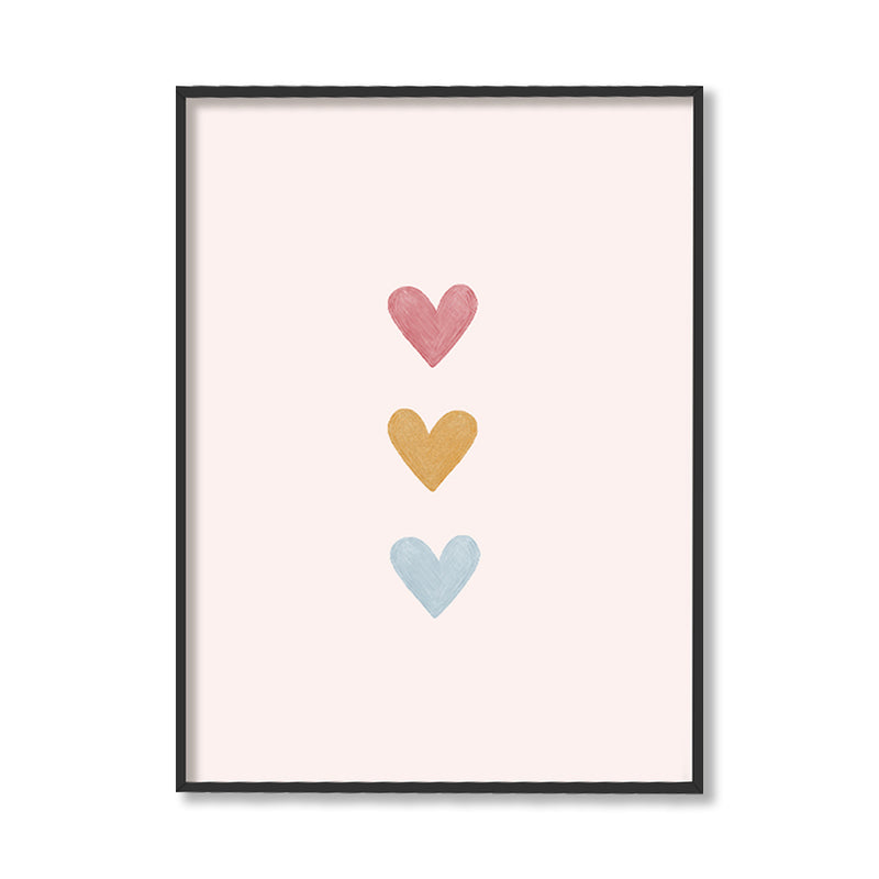 Little Hearts Wall Art Canvas Print for Kids Room
