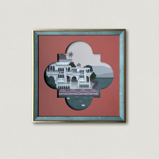 City of Lakes 1 Mixed Media Wall Art for Home Decor| Canvas Painting Artwork for Wall | Wall Decor | Wall Painting for Cafe, Restaurant, Living Room, Home Decor