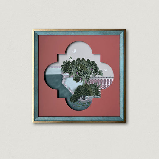 City of Lakes 3 Mixed Media Wall Art for Home Decor| Canvas Painting Artwork for Wall | Wall Decor | Wall Painting for Cafe, Restaurant, Living Room, Home Decor