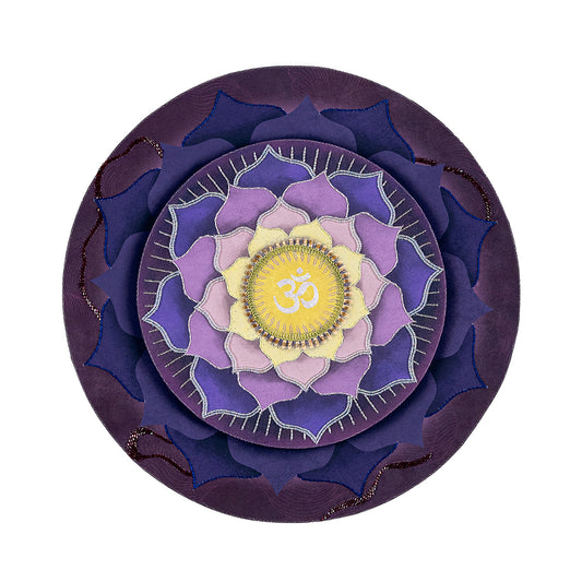 Seven Chakras - Sahastrara Chakra Mixed Media Wall Art for Home Decor| Canvas Painting Artwork for Wall | Wall Decor | Wall Painting for Cafe, Restaurant, Living Room, Home Decor