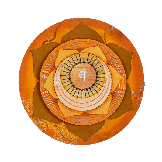 Seven Chakras - Svadhishthana Chakra Mixed Media Wall Art for Home Decor| Canvas Painting Artwork for Wall | Wall Decor | Wall Painting for Cafe, Restaurant, Living Room, Home Decor