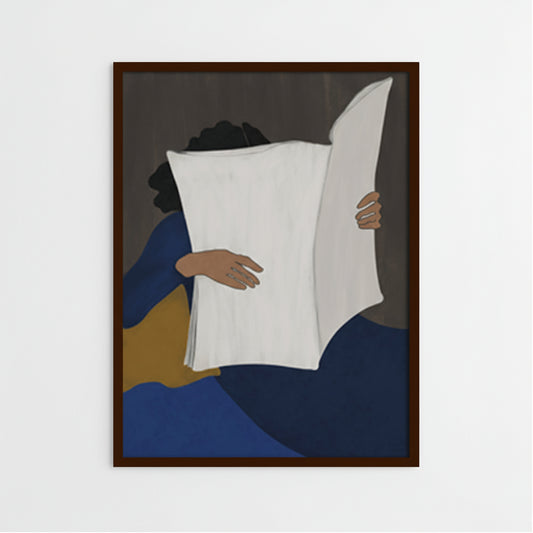 Book Worm 2 | Scandinavian | Abstract Canvas Painting for Wall | Wall Decor | Wall Painting