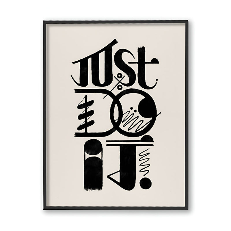 Motivational Quote 1 Black and White Artwork Canvas Print