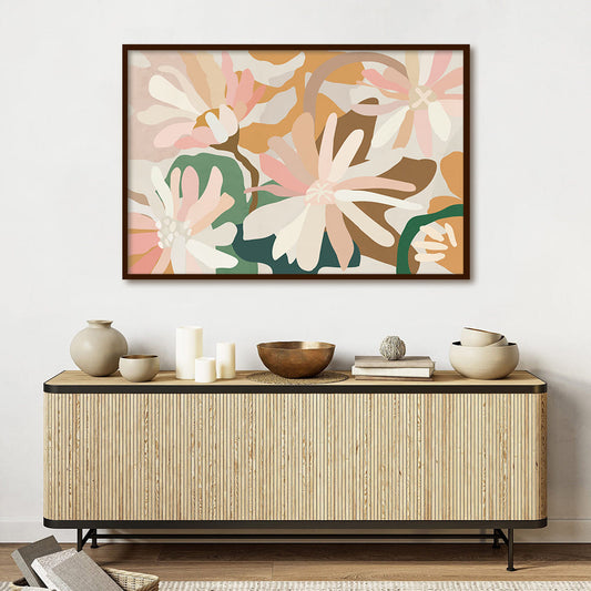 Floral Bed 1 Scandinavian Wall Artwork | Nature Canvas Painting for Wall | Wall Decor | Wall Painting
