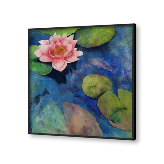 Lotus Pond (Set of 2) Wall Artwork | Nature Canvas Painting for Wall | Wall Decor | Wall Painting