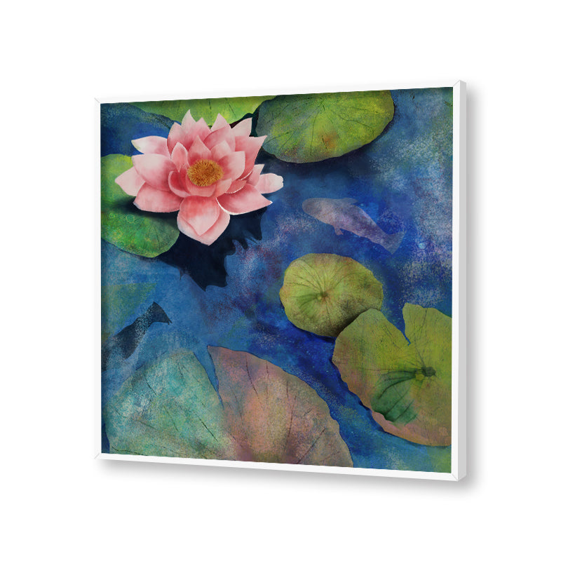 Lotus Pond (Set of 2) Wall Artwork | Nature Canvas Painting for Wall | Wall Decor | Wall Painting