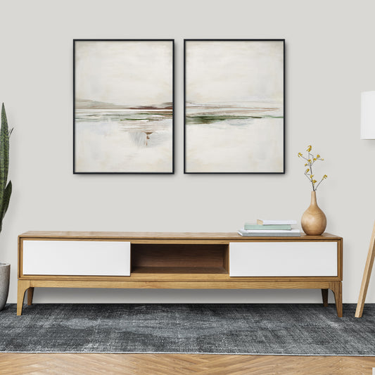 Minimal Abstract Scenery - Set of 2 Wall Artwork | Abstract Canvas Painting for Wall | Wall Decor | Wall Painting