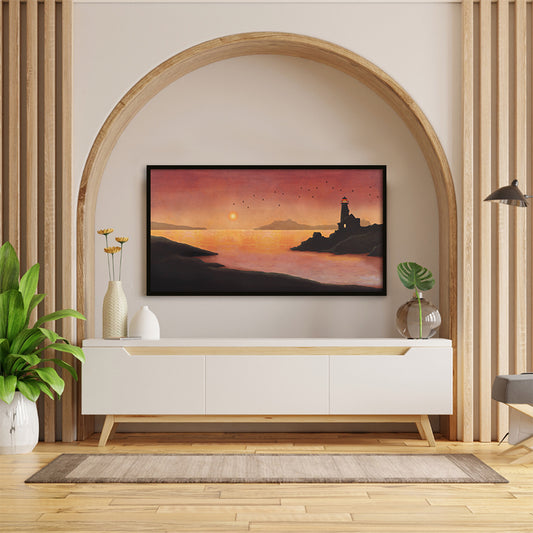 The Lighthouse Wall Artwork | Nature Canvas Painting for Wall | Wall Decor | Wall Painting