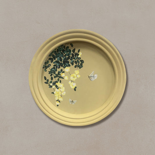 Ornate Botanicals 8 (Round) Mixed Media Wall Art for Home Decor| Canvas Painting Artwork for Wall | Wall Decor | Wall Painting for Cafe, Restaurant, Living Room, Home Decor