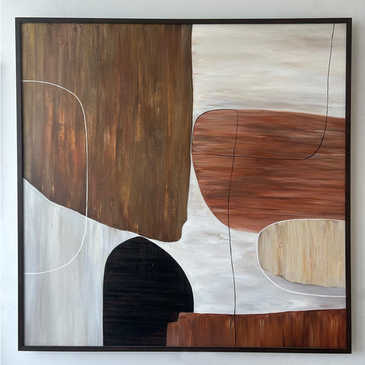 Color Contours Abstract Modern Painting - Hand Painted Wall Art for Home Decor| Canvas Painting Artwork for Wall | Wall Decor | Wall Painting for Cafe, Restaurant, Living Room, Home Decor