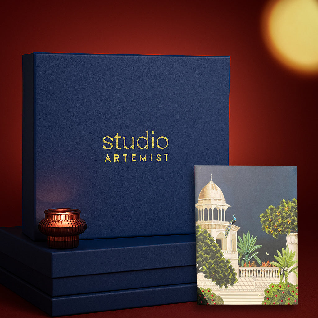 Miniature Peacock Forest Tale Artwork with Gift Box