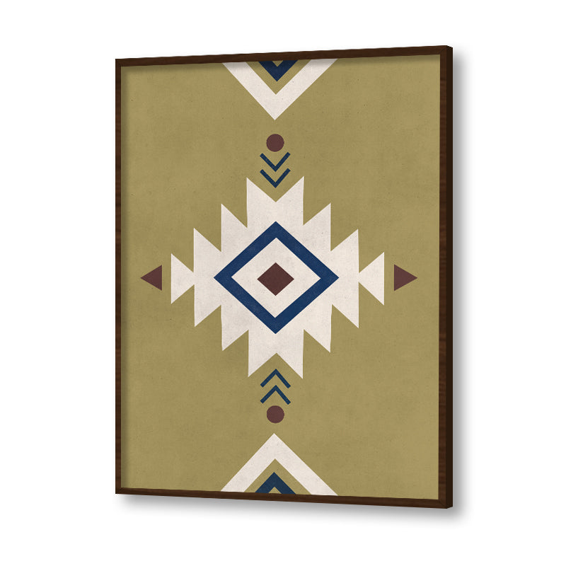 Earthy Geometric Aztec 3 Scandinavian Canvas Wall Art Print
