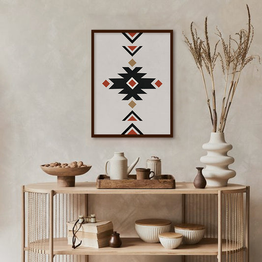 Geometric Rustic Aztec 1 Pop Artwork | Scandinavian Wall Artwork | Abstract Canvas Painting for Wall | Wall Decor | Wall Painting