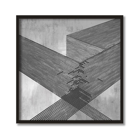 Structured Serenity-1 | Black & White Wall Artwork | Abstract Canvas Painting for Wall | Wall Decor | Wall Painting