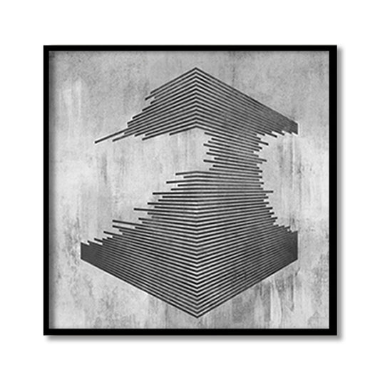Structured Serenity-2 | Black & White Wall Artwork | Abstract Canvas Painting for Wall | Wall Decor | Wall Painting