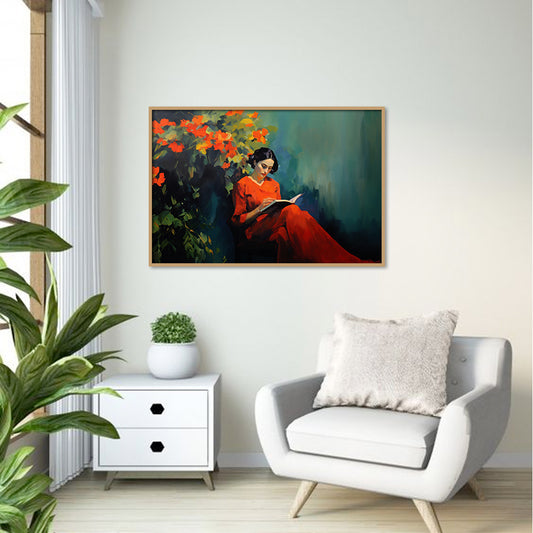 Summer Sunday Read Wall Artwork | Nature Canvas Painting for Wall | Wall Decor | Wall Painting